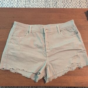 Aerie Light Gray Distressed Jean Shorts